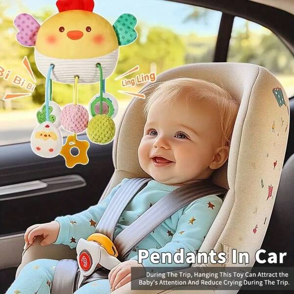 [Juguete colgante de cangrejo] y Cangrejo y Juguete de campana colgante de asiento de coche | Diseño realista de cangrejo rojo, tela suave para la y el desarrollo de habilidades motoras de los recién nacidos, juguete de cangrejo, accesorio para recién nacidos, diseño alegre