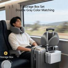U-Shaped Neck Pillow-The Portable Neck Support Essential For Students, Office Workers, Drivers, And Travelers. Removable And Washable. Minimalist Design. Memory Foam Material. Lightweight And Portable-The Top Choice For Airplane Pillows. Adds Comfort To Your Journey. Soft And Comfortable For Daily Home Use. The Ultimate Travel Companion. - 灰白 - 查看 10