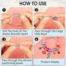 5/10 件可调节蛇链手链，适合女士和女孩的串饰手链，DIY 珠宝制作材料，不锈钢银手链 - 銀色 - 查看 6