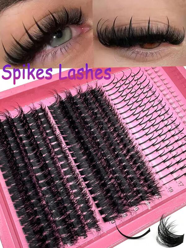 16Rows Bottom(6mm)&Spikes Lashes(13-19mm)&60D80D100D120D160D/200D(12-20mm) 4 IN 1 Lash Clusters Spikes Lash Clusters Volume Individual Thick Lashes DIY Spiky Lashes Extension Manga Cluster Eyelash Extensions Mink Strips Lashes Thick Lashes Clusters,Reusable Makeup Accessories Lash Clusters,Individual Eyelashes,Natural & Soft, Suitable For Any Style Dense Fluffy Fake Lashes