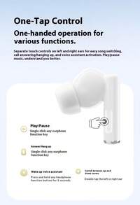 Lenovo True Wireless Bluetooth Earphones, Semi-In-Ear Bluetooth 5.4 Wireless Noise Cancelling Sports Earphones TA210 - Sakura White - View 3