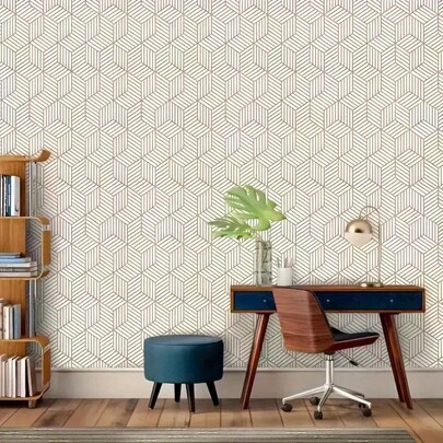 A Roll Of Wallpaper With Three-Dimensional Geometric Patterns. It Is Self-Adhesive, Durable, Easy To Install And Removable. Suitable For Decorating Living Rooms And Bedroom Feature Walls, As Well As Refurbishing Wardrobes And Cabinets.