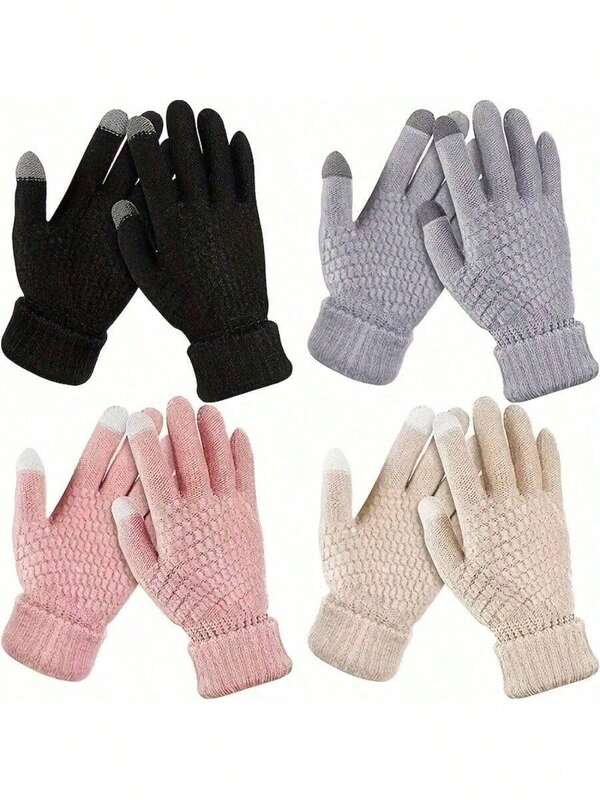 1 Pair Warm Knitted Thickened Gloves For Men And Women, Winter Couple Gloves