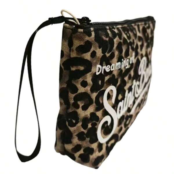 1 pezzo VOESETO Borsa da viaggio per il trucco in materiale, portatile, a mano, con stampa a righe, borsa da toilette, borsa a mano, motivo S-Saint B-Barth, borsa per il trucco, borsa da viaggio per il bagno, organizer con cerniera per feste, custodia cosmetica per trucco, leggera, idea regalo da viaggio per uomo e donna