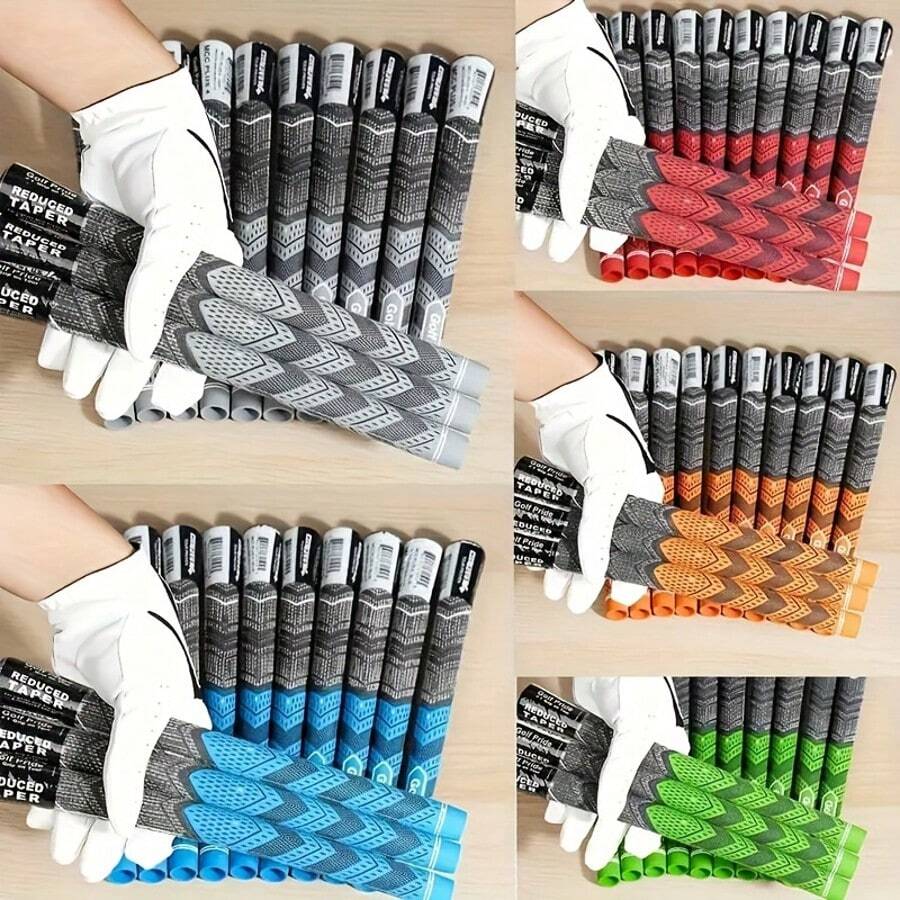 13pcs MCC Golf Grips, Golf Accessories Standard Midsize Size Grey Blue Red 60R Grip Pride