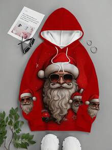 Moletom com capuz masculino estampado em 3D, moderno e exclusivo, com cordão e bolsos, manga comprida, para outono/inverno - Multicolorido - Ver 4