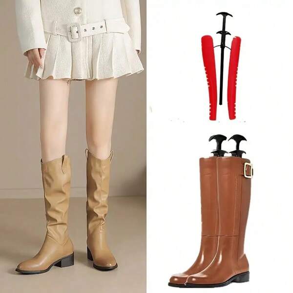 Stiralenti in plastica regolabili a molla con maniglia, attrezzo per allargare le scarpe per stivali sopra il ginocchio, adatto per le donne