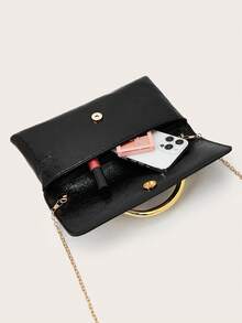Túi cầm tay màu trơn cổ điển, túi xách đa năng, ví da PU thời trang, phù hợp cho nữ, có thể dùng trong đám cưới, tiệc tùng, dạ hội, lễ hội và các dịp khác. - màu đen - Xem 7