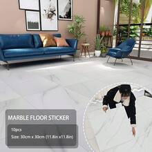 Waterproof Vinyl 10/20pcs Self-Adhesive SXP Marble Floor Tiles - 11.81"X11.81" Easy Peel & Stick Installation For Living Room, Bedroom, Balcony, Office Decor, Bathroom Floor Tiles