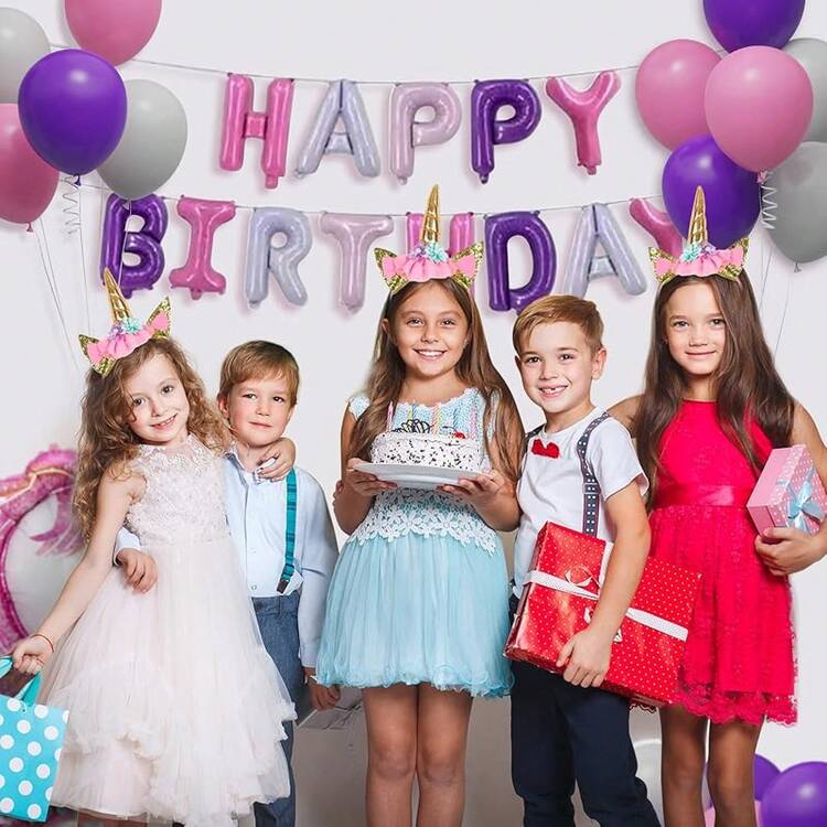 Globos de Cumpleaños 43pcs - Decoración de Cumpleaños Fiesta con Globos Metalicos Globos de Happy Birthday en Forma de Corazón/Estrella de Oro Rosa Globos Decoraciones para Fiesta globos metálicos oro rosa navideños Christmas decoración para cumpleaños fiesta en casa salón jardín ideal para fotos recuerdo fondo elegante y mesa principal - Morado - Añade 7