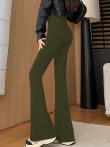 Trioutop 高腰外穿收腹显瘦新款阔腿瑜伽春秋冬打底裤 - 軍綠色 - 查看 5