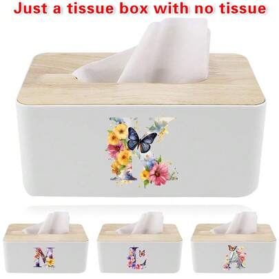 1 hộp đựng khăn giấy, vòng khăn ăn, hộp đựng giấy, hộp đựng giấy, vỏ tre tái sử dụng, gỗ nguyên khối, lưu trữ, trang trí bàn nhà, hộp đựng khăn giấy phong cách Bắc Âu, trang trí nhà, hộp đựng khăn giấy chất lượng cao, tên viết tắt, 26 chữ cái, hoa văn