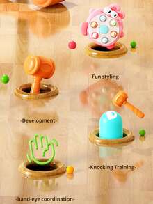 1 件锤子打地鼠玩具，有趣的互动游戏，幼儿早教玩具，适合 3 岁以上男孩和女孩（按钮颜色随机），无需电池，非常适合万圣节、圣诞节、礼物