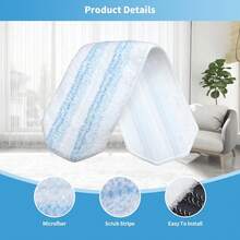 10-Pack Reusable Microfiber Mop Refill Pads - Compatible With Popular Spray Mop Systems, Includes 5 Dry Sweeping And 5 Deep Cleaning Cloths For Hardwood And Multi-Surface Floors - 6片 O-cedar H2pro 拖把墊 - 查看 3