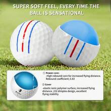 Caiton Caiton 12/6/3PCS Mingi de golf 40+ Yards Challenge cu țintire și control de rotire | Pachet valoare pentru performanță în tur