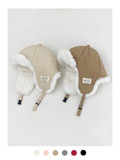 仿皮草 Ushanka 帽子，保暖护耳飞行员帽，男女复古飞行员帽，适合秋冬季骑自行车、滑雪、户外活动