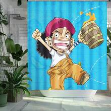 1pc One Piece Bathroom Curtain Decoration, Bathroom Shower Curtain, Suitable For Home, Hotel, Washable Curtain, Machine Washable Polyester, Suitable For All Seasons, Bathroom Partition