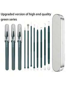 祛痘工具套装，包含黑头去除器、瑕疵去除器和深层清洁面部护理工具 - 粉刺針 - 查看 8