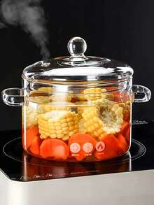1 pezzo Questo barattolo di vetro è altamente pratico: può essere posizionato direttamente nel forno a microonde per il riscaldamento, utilizzato come contenitore per conservare gli ingredienti in frigorifero e anche per la cottura a fiamma libera su un piano cottura a induzione. Il suo materiale trasparente è un vantaggio importante - durante la cottura, è possibile vedere chiaramente il contenuto.