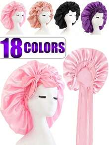 2/1pc Silk Bonnet For Sleeping, Satin Hair Bonnets, Soft Elastic Band Silk Sleep Cap, Silk Hair Wrap For Curly Hair Home Bathroom Decor Summer Hair Bonnet Bonnet,Bonnet Silk,Silk Bonnet,Bonnet Silk,Silk Bonnet
