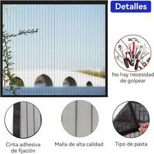 Mosquitera para ventana, mosquitera de ventana con cinta adhesiva, cortina de mosquitera de 80x120cm (130x150cm) - 60x120cm-Blanco - Ver 3