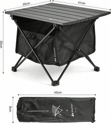SDRO Mesa de Camping Portátil Ultraligera de Aluminio Plata, Resistente al Agua y Oxido, Plegable y Portátil para Campamento, Playa, Picnic, Barbacoa, Senderismo, Pesca, 7.2 cm x 14.1 cm x 44.79 cm - 1 - Ver 5