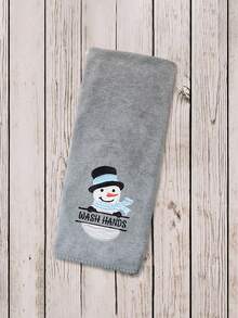 Toalha de mão super macia bordada de boneco de neve para o Natal, adequada para cozinha, decoração de banheiro e presentes, toalhas de banho para salão de beleza, esportes de hotel, itens essenciais para casa, toalha, cuidados com a pele