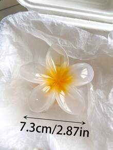 6pcs/1pc 7.3cm/2.87in White, Yellow, Pink, Blue, Purple, Orange Beach Hibiscus Flower Shaped Random Mixed Color Lightweight Plastic Hair Clips, Fashion Versatile High-End Elegant Simple Solid Color Hair Claws, Suitable For Daily Outing, Casual, Party, Commute, Beach Holiday, Ponytail, Bun, Face Washing, Makeup, Outfit Accessory Winter Hair Clutch Elegant Claw Clips Women Hair Accessories - Multicolor - View 3