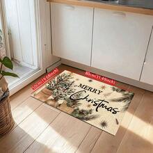 1pc Christmas Doormat, Drainage Mat For Kitchen, Living Room, Entryway, Balcony, Home Decor, Anti-Slip, Suitable For Cafe, Bar, Holiday, Party, Bedroom, Bathroom