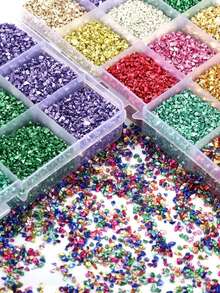 1 طقم/6 ألوان مواد حشو راتنج الإيبوكسي المسحوق من الزجاج والمعدن والحجر الملون لتزيين المناظر الطبيعية الصغيرة DIY (حوالي 45 جرام)