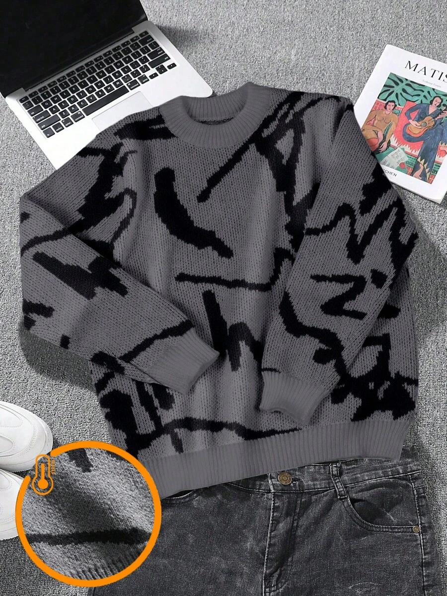 1pc Teen Boy Casual Versatile Outdoor Commute Personalized Sweater, Autumn/Winter