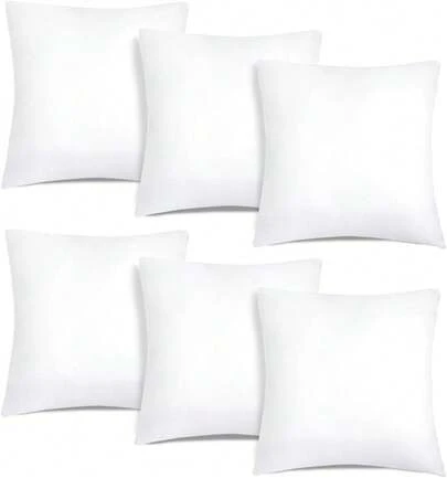 Relleno de Cojín de Fibra Hueca Siliconada de Alta Recuperación 2/4/6 Unidades, Suave, Mullido, Antialérgico. Cojín Decorativo para Casa, Dormitorio, Salón o Coche