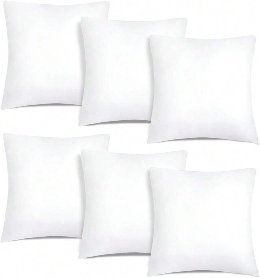 Relleno de Cojín de Fibra Hueca Siliconada de Alta Recuperación 2/4/6 Unidades, Suave, Mullido, Antialérgico. Cojín Decorativo para Casa, Dormitorio, Salón o Coche - Blanco - Ver 1