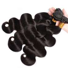 3pcs Body Wave Human Hair Bundles Real Hair Extensions For Women Double Weft Wet And Wavy Texture Water Curly Wave Bundles Human Hair Weaving Easy To Wear Daily Styling - Natural Black - View 13