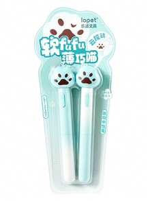 قلمان جل بتصميم كف قطة ذو ملمس ناعم، كتابة سلسة بقطر 0.5 ملم باللون الأسود، لوازم مكتبية، أقلام جل جميلة، طقم أقلام، ضروري للعمل، قرطاسية مكتبية، أقلام ممتعة، تصميم غريب، قبضة مريحة، أقلام متينة، أقلام بزر دفع، موظفو المكتب، هواة القرطاسية