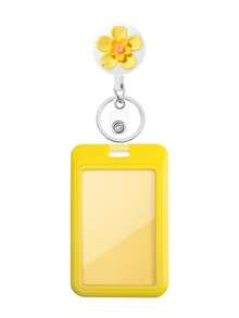 1pc 3D Flower Nurse Badge Reel Retractable With ID Card Holder Cute Resin Flower Teacher Badge Reel For Keys Keychain The Best Gift For Doctor Nurse Teacher Student Office Worker For Women Money Wallet Mini Wallet Purse Wallet Card Wallet
