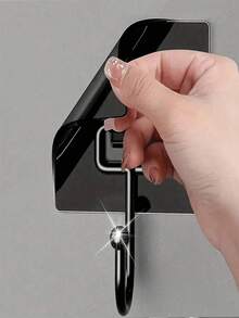 1/5/10件装重型黑色墙钩，自粘式挂钩，多用途衣帽钩、毛巾钩、钥匙钩、杂物钩，防水衣架钩，适用于浴室、厨房和家庭使用