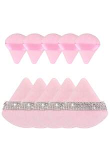 1pc/3pcs/5pcs/10pcs/15pcs/24pcs Black Triangle Makeup Sponge Set, Crystal Velvet Short Pile, Soft & Sticky, Suitable For Makeup, Home Decor, Vanity, Travel, Bedroom, Ideal Makeup Accessory. The Set Includes Powder Puff, Makeup Blender, Powder Puff, Makeup Sponge, Affordable Price, Suitable As Christmas Gift Or Stocking Stuffer. - Pink - View 19