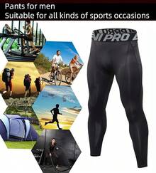 TendenciaPantalones de compresión para Hombre, Leggings Deportivos de Entrenamiento Bolsillo/sin BolsilloCalidad premium - Negro - Ver 7