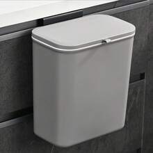 1pc Slimline Wall Mounted Trash Can - High-Capacity, Aesthetically Design With Lid - Space-Saving Garbage Can For Home Use - Perfect For Living Room, Toilet, And Kitchen