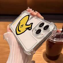 Funda de Teléfono Transparente Anti-Caída de Cuatro Esquinas con Diseño de Plátano Divertido para 16, 15, 14, 13, 12/16, 15, 14 Plus/16, 15, 14, 13, 12 Pro/16, 15, 14, 13, 12 Pro/11/11 Pro/XR/XS Accesorios para Teléfono, Adecuado para Regalo de Todas las Estaciones - Colores mixtos - Ver 5
