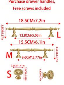 قطعة واحدة مقبض سحب درج فاخر بلون ذهبي بسيط، مناسب للأدراج والخزائن والخزانات والأثاث الخشبي الصلب، مصنوع من مادة نحاس عالية الجودة، يأتي مع البراغي
