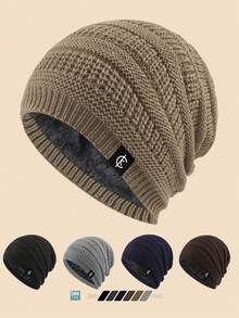 时尚男士“CK”标签针织帽，冬季户外羊毛保暖帽，适合钓鱼、爸爸等。女士休闲纯色宽松帽，轻便、柔软舒适，适合通勤、户外活动、徒步旅行、滑雪、狩猎，是送给朋友和家人、万圣节、圣诞节的理想礼物