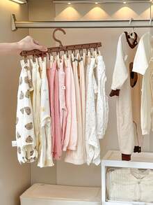 1 Stück Baby Kleiderbügel, Neugeborenen Socken Trockengestell, faltbarer Kleiderbügel mit mehreren Clips, windgeschützter Kleiderbügel für Kinderschrank Aufbewahrung