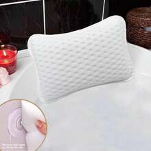 1pc Bone-Shaped Quick-Dry Bath Pillow, 4D Mesh With 2 Suction Cups, Machine Washable, Bathtub Headrest Pillow To Support Head, Neck And Waist - Multicolor - View 1