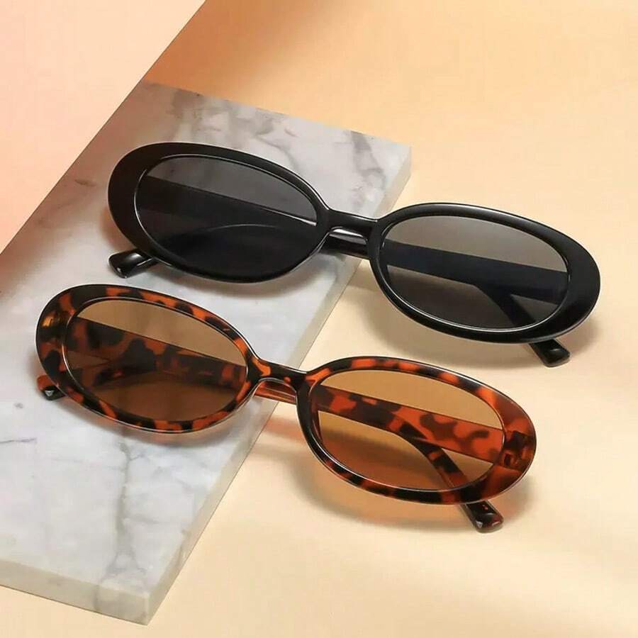 2-Piece Bohemian Leopard Print Glasses Set - Leopard Black - View 1