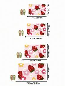 1pc Super Cute & Comfortable Strawberry Bathroom Rug, Plush Autumn/Winter Bathroom Mat, Bathroom Carpet, Doormat, Small Rug, Carpet, Mat, Home Decor, Area Rug, Outdoor Mat, Home Decor, Area Carpet, Bedroom Rug, Washable Carpet Kitchen Rug