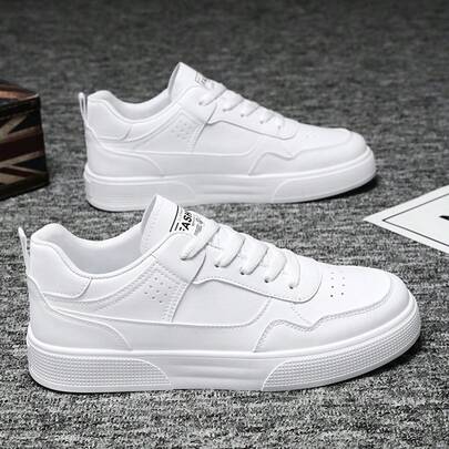 Męskie, jednokolorowe, sznurowane, grube podeszwy, codzienne trampki, modne, uniwersalne, młodzieżowe buty do jazdy na rowerze, buty dla par