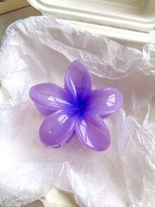 6pcs/1pc 7.3cm/2.87in White, Yellow, Pink, Blue, Purple, Orange Beach Hibiscus Flower Shaped Random Mixed Color Lightweight Plastic Hair Clips, Fashion Versatile High-End Elegant Simple Solid Color Hair Claws, Suitable For Daily Outing, Casual, Party, Commute, Beach Holiday, Ponytail, Bun, Face Washing, Makeup, Outfit Accessory Winter Hair Clutch Elegant Claw Clips Women Hair Accessories - Multicolor - View 6