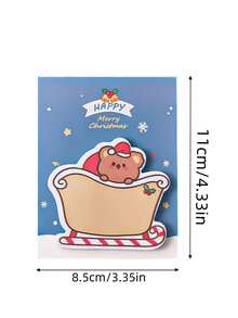 4/6本圣诞笔记本，适合学生，办公室学习笔记，圣诞老人备忘录可爱圣诞礼物留言，备忘录圣诞节组合便签 - 均碼 - 查看 6